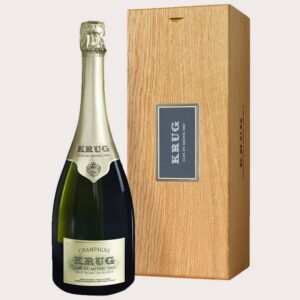 Une étiquette de champagne Krug Clos du Mesnil 1981 